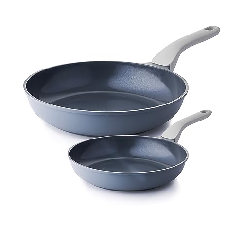 PRICUSIS Nonstick Ceramic Frying Pan, Skillet with Stay Cool Handle,Egg & Omelet & Chef's Pan, Induction Compatible & Oven Safe, Dishwasher Safe, PTFE PFAS & PFOA Free (8+10 Inch) - Image 1