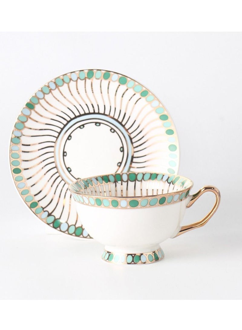 Sharpdo gold thread coffee cup 220 ml and coffee dish - Image 2
