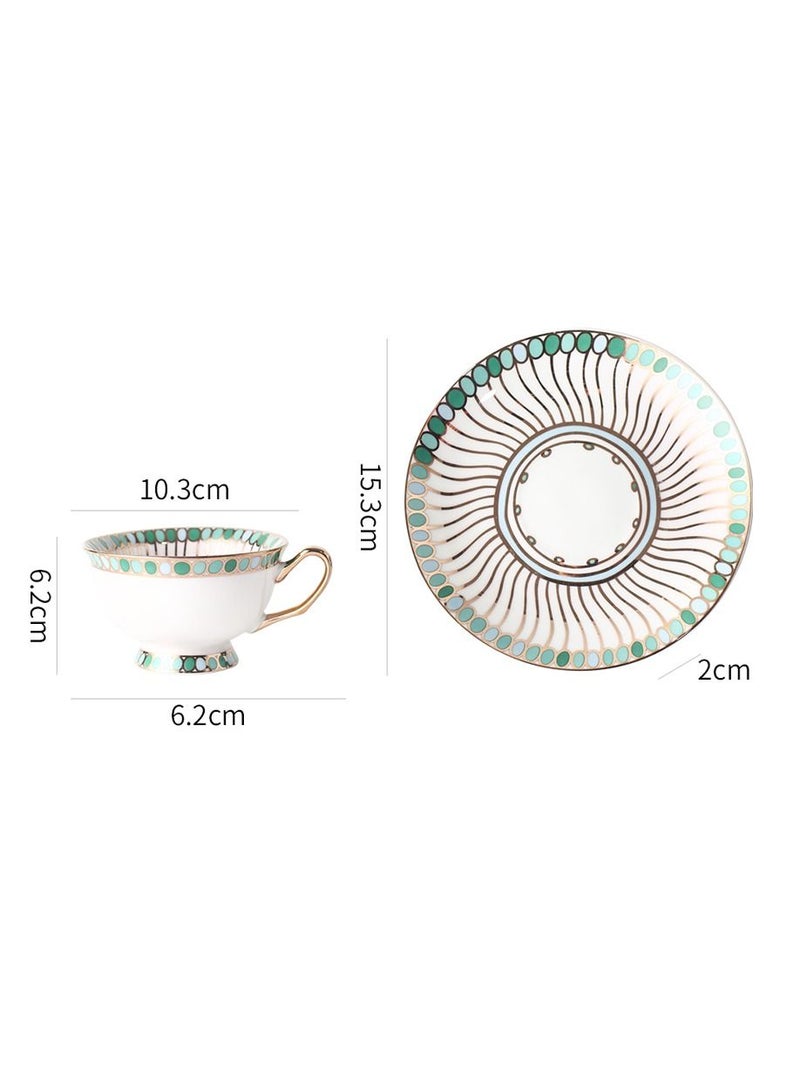 Sharpdo gold thread coffee cup 220 ml and coffee dish - Image 3