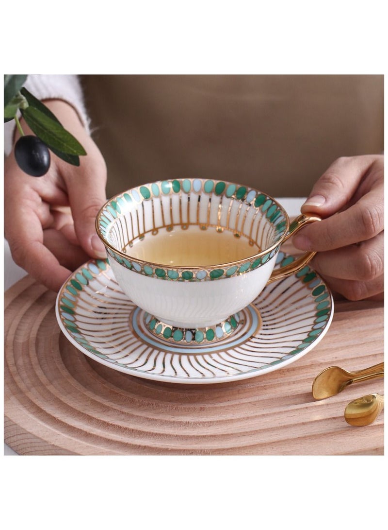 Sharpdo gold thread coffee cup 220 ml and coffee dish - Image 4
