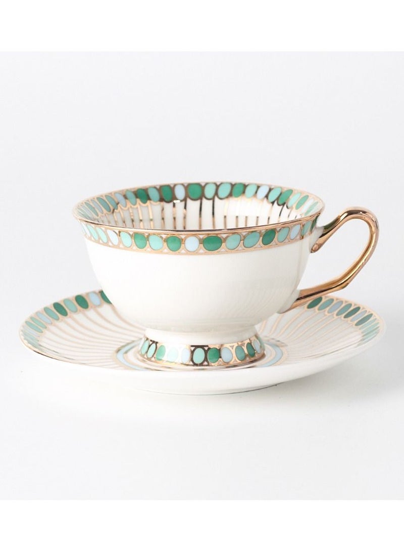 Sharpdo gold thread coffee cup 220 ml and coffee dish - Image 1