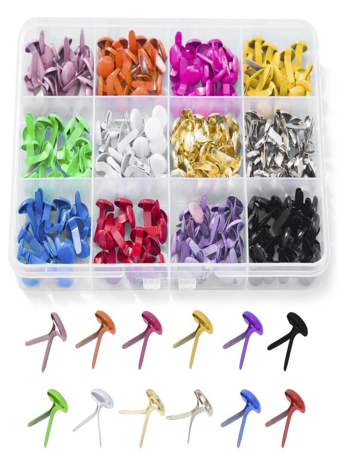 Monigte 180pcs Brads for Paper Crafts，12 Colors Brads Paper Fasteners Metal Paper Fasteners Mini Brads for DIY Crafts Projects Scrapbooking Split Pins - Image 1