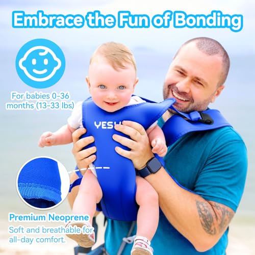 YESYBC Baby Carrier, Dual-Use Adjustable Baby Sling Support Infant Chest Holder with Drawstring Backpack for Newborn to Toddler 13-33 lbs Swimming Pool Beach Land (Dark Blue) - Image 4