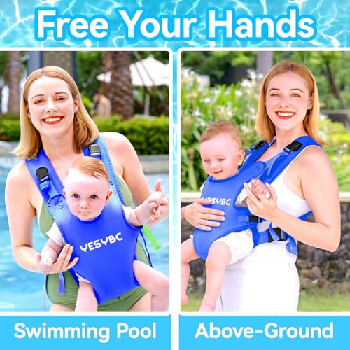 YESYBC Baby Carrier, Dual-Use Adjustable Baby Sling Support Infant Chest Holder with Drawstring Backpack for Newborn to Toddler 13-33 lbs Swimming Pool Beach Land (Dark Blue) - Image 2