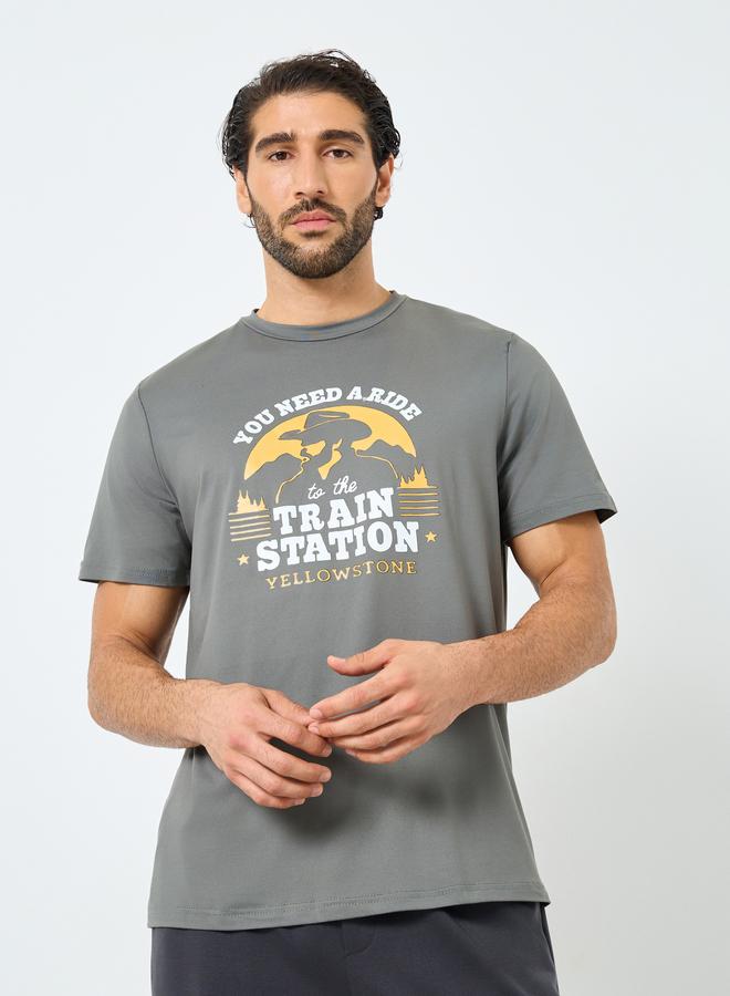 Take Two Graphic Print Round Neck Short Sleeve T-Shirt - Image 1