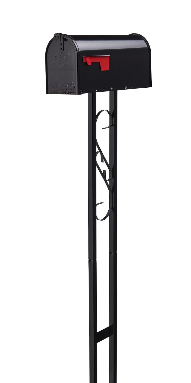 Architectural Mailboxes MailboxtoGo WeatherResistant Steel Metal Mail Box for Outside with Post Black Medium Curbside Mailbox USPS Approved for Residential Delivery