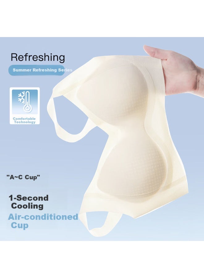 Fenton Fenteng Women's Summer Thin Cool Breathable Seamless Bra With Lift And Side Support To Prevent Sagging Back Vest-style Bra - Image 1