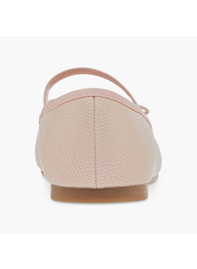 جونيورز حذاء باليرينا بناتي بفيونكة وشريط مطاطي - Image 5