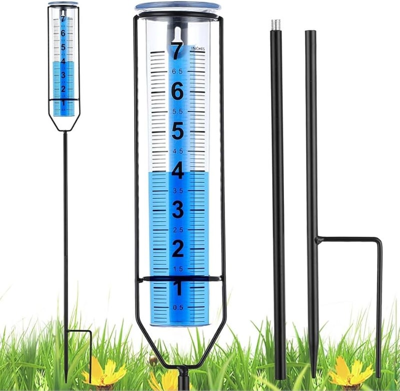 عداد المطر الكبير ذو الوتد بارتفاع قابل للتعديل أداة قياس الطقس الخارجي للحديقة - Image 1