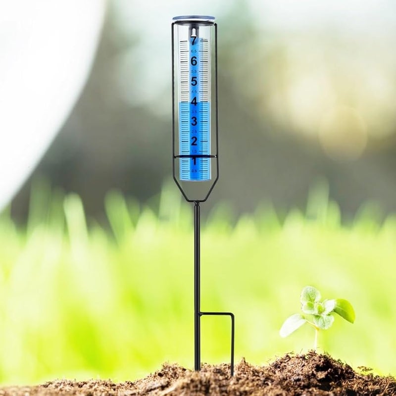 عداد المطر الكبير ذو الوتد بارتفاع قابل للتعديل أداة قياس الطقس الخارجي للحديقة - Image 4