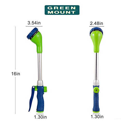 GREEN MOUNT Watering Wand, 16 Inches Sprayer Wand with 8 Watering Patterns for Lawn and Garden Use - Image 2