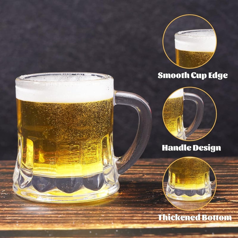 ZZYFGH 6 Pack Mini Beer Shot Glasses, Shot Glasses with Handle, Mini Heavy Base Clear Beer Mugs-1.8 Ounce, Tequila, Vodka, Great for Father, Husband, Birthday or Friend Party Present - Image 3