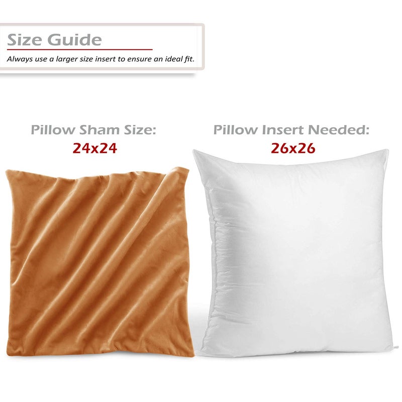 Nestl Throw Pillow Covers  Cozy Velvet Decorative Pillow Cases 24 x 24 Inches  Soft Solid Couch Pillow Covers for Sofa  Bed and Car  Set of 2 - Rust Orange Brown - Image 2