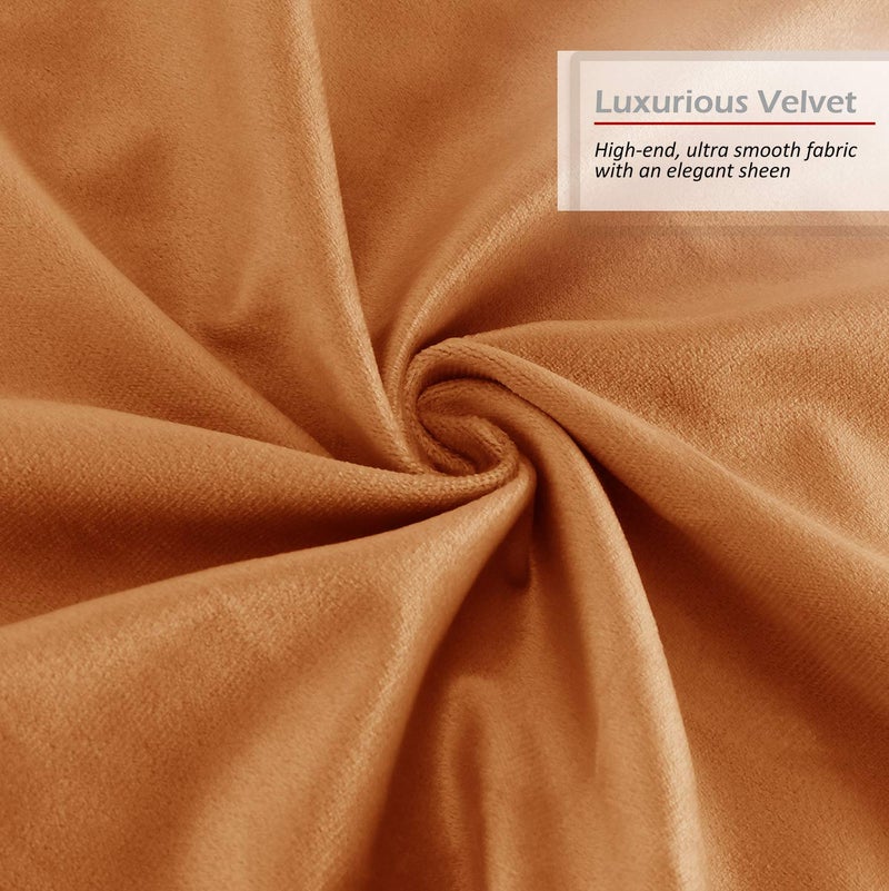 Nestl Throw Pillow Covers  Cozy Velvet Decorative Pillow Cases 24 x 24 Inches  Soft Solid Couch Pillow Covers for Sofa  Bed and Car  Set of 2 - Rust Orange Brown - Image 5