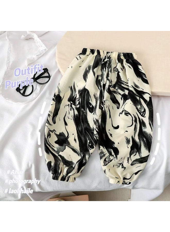 Summer New Children's Korean Style Anti-Mosquito Pants, Boys' and Girls' Casual Nine-Point Breathable Sports Pants, Children's Trousers - Image 1
