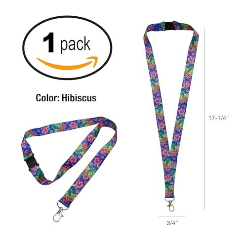 Lucky Line Lanyard with Swivel Snap, Hibiscus Design (C205), Medium - Image 4