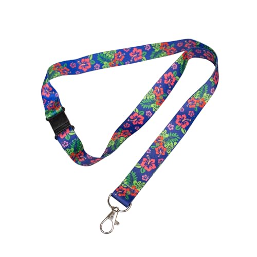 Lucky Line Lanyard with Swivel Snap, Hibiscus Design (C205), Medium - Image 1