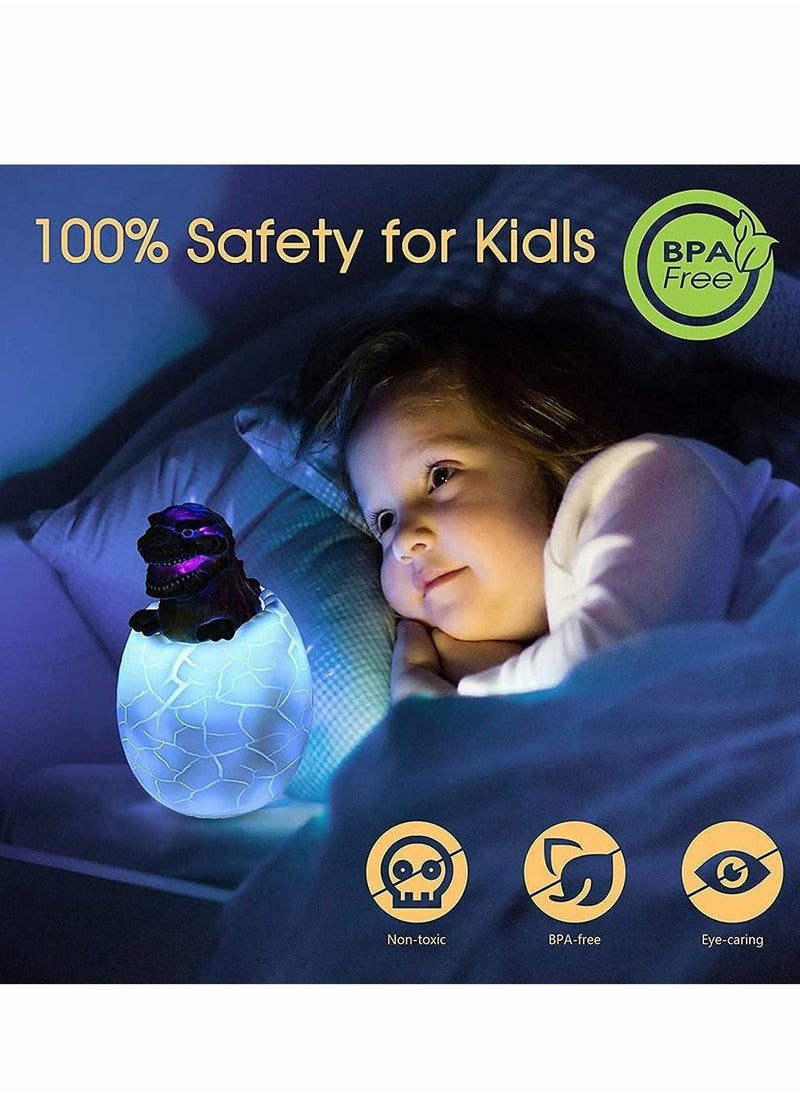 SYOSI - Dinosaur Night Light for Kids, Nursery Light for Baby and Toddler, Remote, Tap, Touch Control, USB Rechargeable Battery, Portable Animal Lamp for Bedroom, Safe Toys, 16 Colors Changing - Image 1