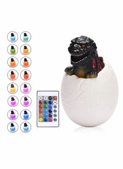 Dinosaur Night Light for Kids, Nursery Light for Baby and Toddler, Remote, Tap, Touch Control, USB Rechargeable Battery, Portable Animal Lamp for Bedroom, Safe Toys, 16 Colors Changing
