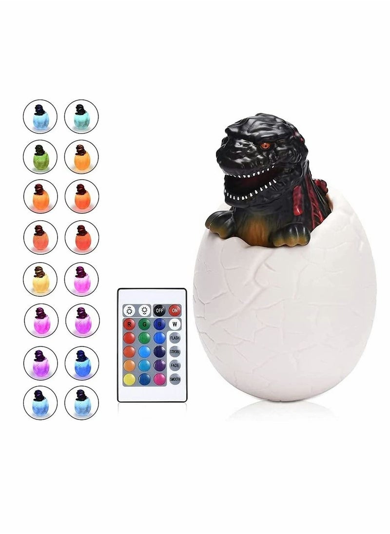 SYOSI - Dinosaur Night Light for Kids, Nursery Light for Baby and Toddler, Remote, Tap, Touch Control, USB Rechargeable Battery, Portable Animal Lamp for Bedroom, Safe Toys, 16 Colors Changing - Image 1