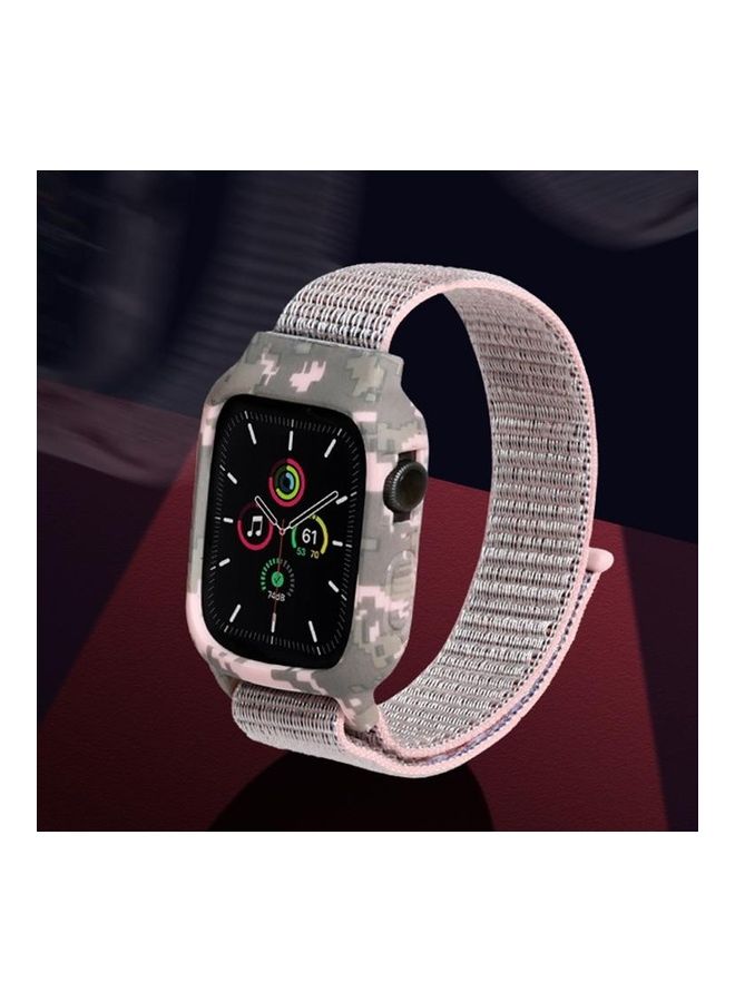 NIBEMINENT Nylon Replacement Wrist Strap Watchband for Apple Watch Series 7/6/SE/5/4/3/2/1 42/44/45mm Dark Black - Image 4