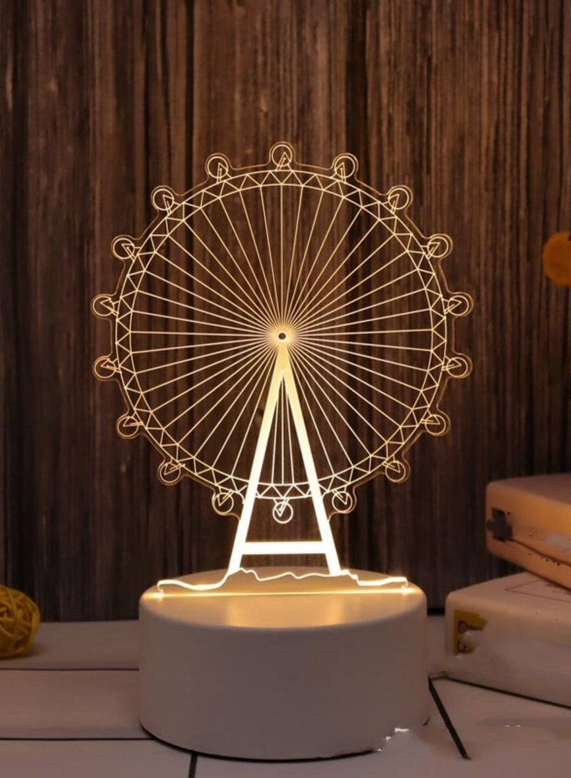 Loquat Creative 3D Nightlight Various Holiday Gifts USB Acrylic LED Ambience Sleeping Bedside Lamp 16 Kinds Of Color Touch Keys 