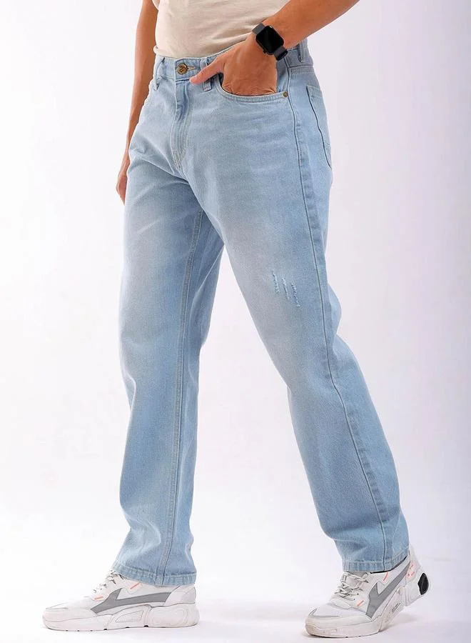 شركة المرآب الهندية جينز مستقيم بخصر متوسط