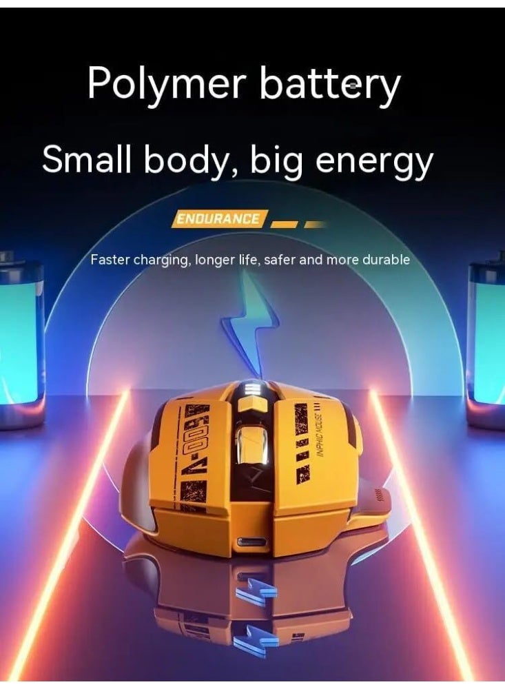 INPHIC A9 Explorer Bluetooth Mouse, Dual-Mode Bluetooth 5.0/2.4G wireless Mouse rechargeable, 2400 DPI, RGB breathing light, visible battery indicator, cordless mouse for Laptop/PC/Computer - Image 4