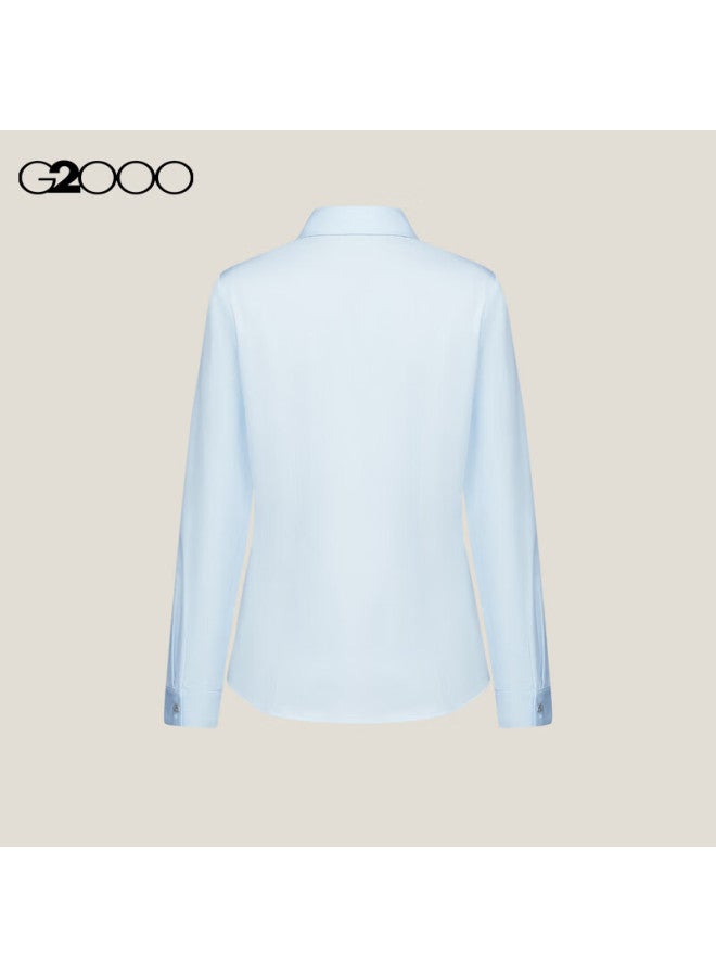 G2000 Modal Elastic/Comfortable Skin-Friendly Women'S Spring/Summer Long Sleeve Shirt Ice Blue 38 - Image 1