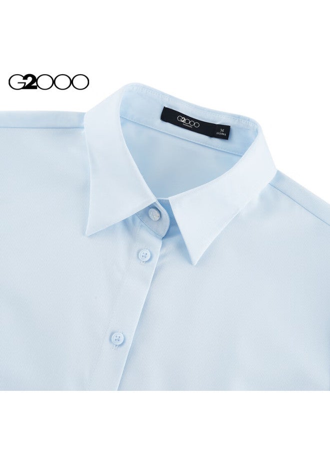G2000 Modal Elastic/Comfortable Skin-Friendly Women'S Spring/Summer Long Sleeve Shirt Ice Blue 38 - Image 2