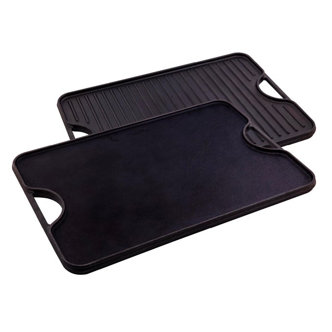 20BY14INCH RECTANGULAR CAST IRON GRIDDLE PRESEASONED REVERSIBLE GRIDDLE