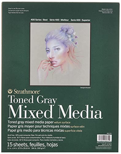 Strathmore Toned Mixed Media Paper Toned Grey 11"X14"-15 Sheets -62462311 - Image 5
