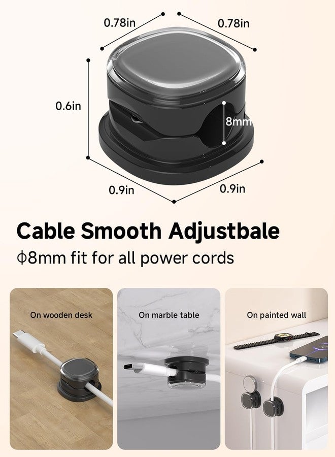 COOCAT Magnetic Cable Clips, Adjustable Cord Holder Management, Adhesive Wire Keeper Organizer for Home Office Desk Phone PC Car Wall Desktop Nightstand Appliance (9-PCS Black) - Image 3