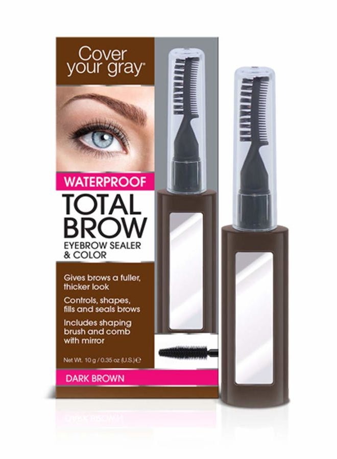 Cover Your Gray Total Brow Eyebrow Sealer and Color - Dark Brown - Image 1