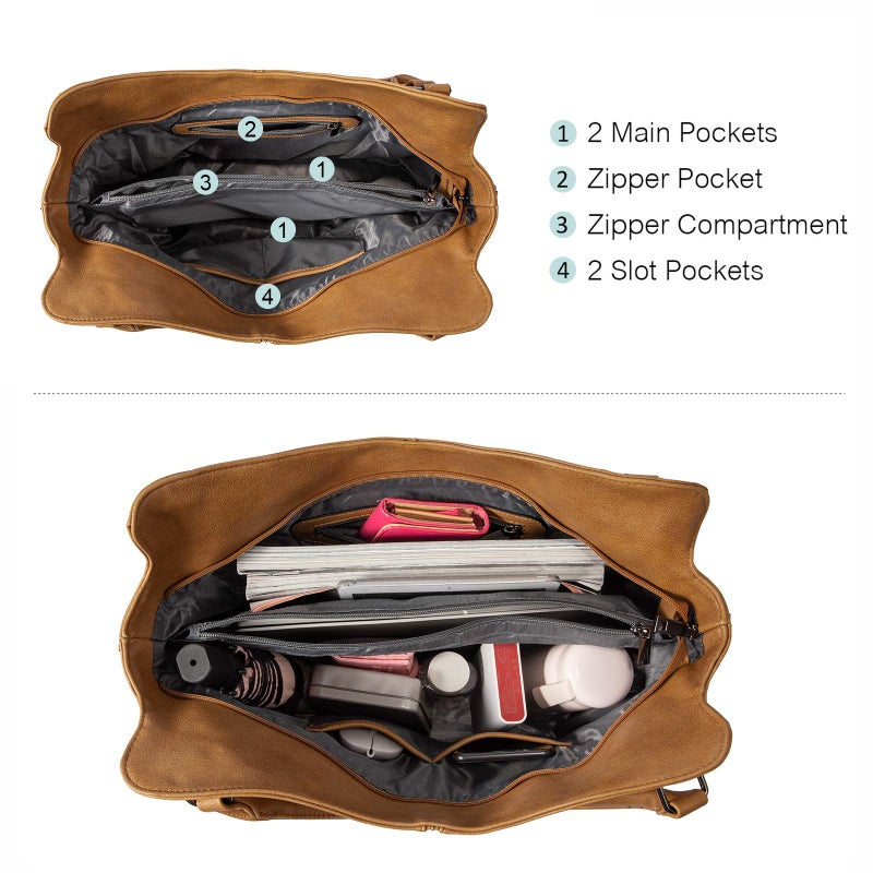 Realer Tote Bag for Women PU Leather Shoulder Bags Fashion Hobo Bags Large Purse and Handbags with Adjustable Shoulder Strap - Image 3