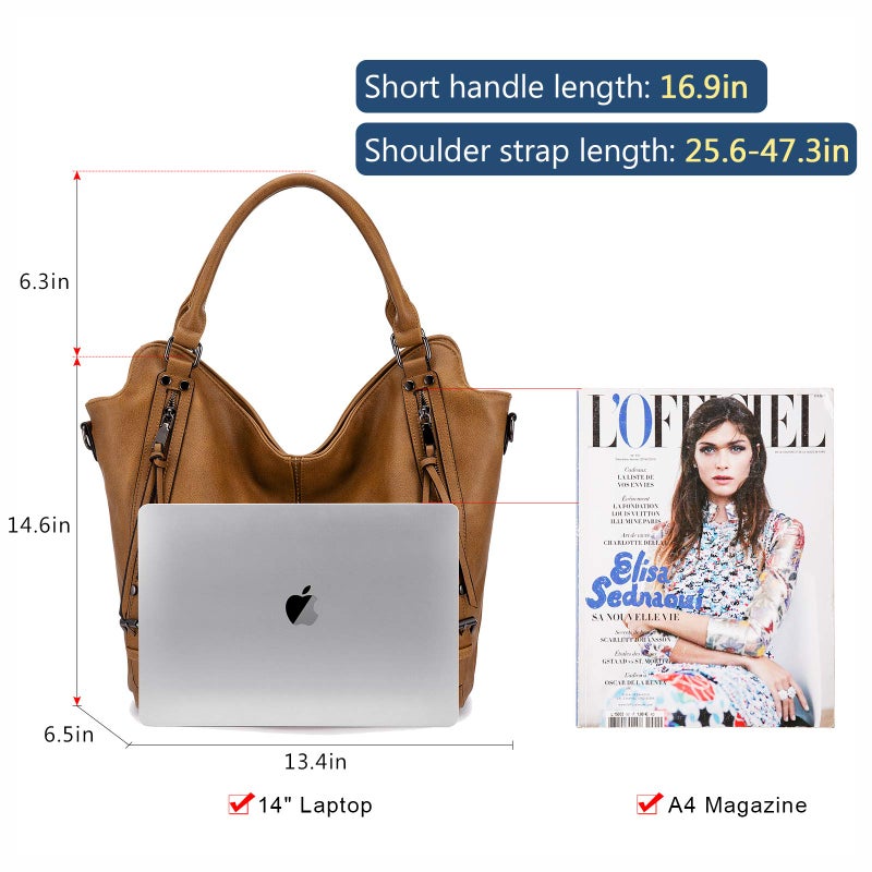 Realer Tote Bag for Women PU Leather Shoulder Bags Fashion Hobo Bags Large Purse and Handbags with Adjustable Shoulder Strap - Image 5