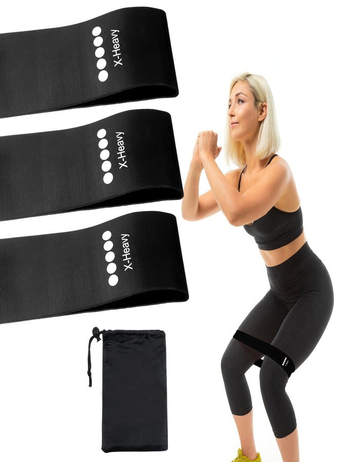 KFHENSOMR Ring Resistance Bands X-Heavy Heavy Duty Resistance Ring Total Body Fitness Exercise Bands Must Have for Working Out Fitness Leg Strength Training Yoga Men and Women Black 3 Pieces - Image 1