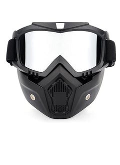 Y&D Motorcycle Goggles with Detachable Mask, Motocross Riding Cycling Motorbike ATV Dirt Bike Racing Off Road Cosplay Goggle Glasses, Adjustable Non-Slip Strap Retro Harley Helmet  - Image 1