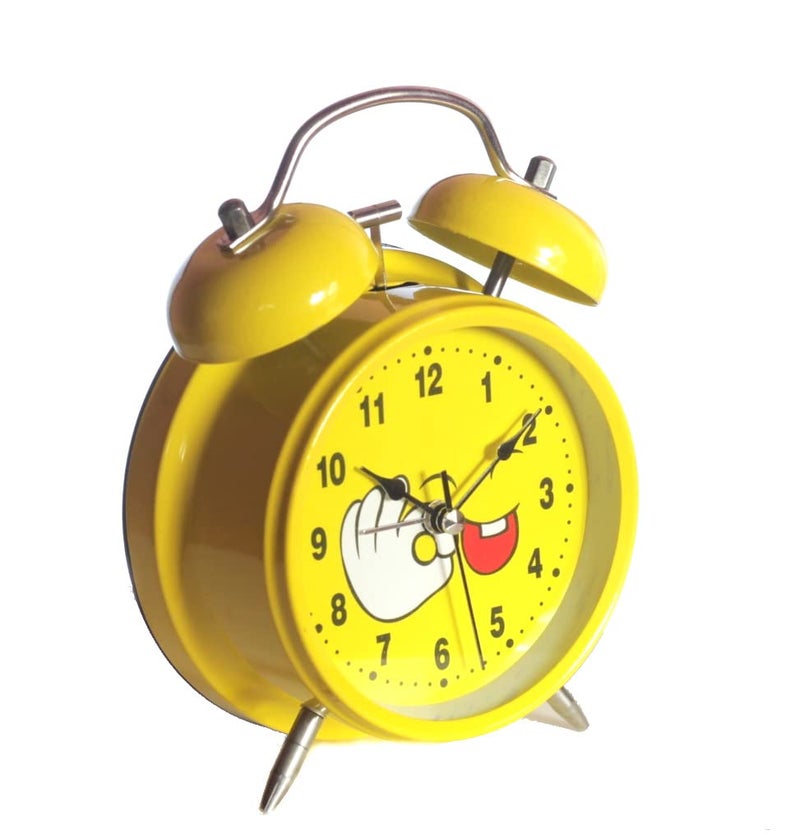 Lilone Round Emoji Design Twin Bell Loud Alarm Clock for Heavy Sleepers | for Home Decor Kids Room (Yellow)… - Image 5