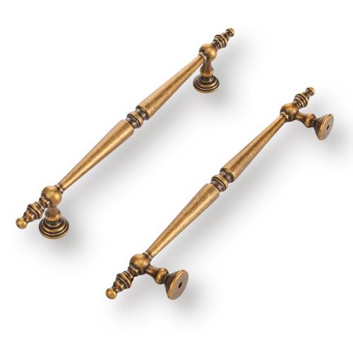 Shimeyao 10 Pack Antique Brass Cabinet Pulls 63160mm Hole Center Vintage Cabinet Pulls Handles Drawer Handles Closet for Kitchen Bathroom Drawer Dresser Pull Hardware Hole Center - Image 1