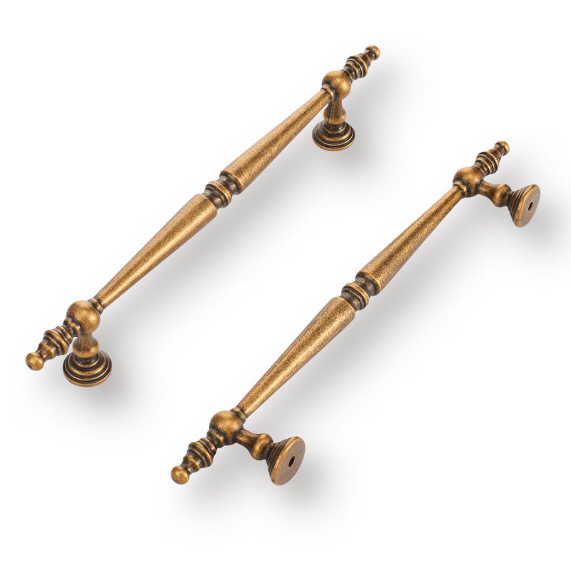 Shimeyao 10 Pack Antique Brass Cabinet Pulls 63160mm Hole Center Vintage Cabinet Pulls Handles Drawer Handles Closet for Kitchen Bathroom Drawer Dresser Pull Hardware Hole Center - Image 2