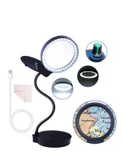 KASTWAVE Magnifying Glass with Light and Stand 10X 20X Magnifying Desk Lamp with Brightness Stepless Dimmable  - Image 1