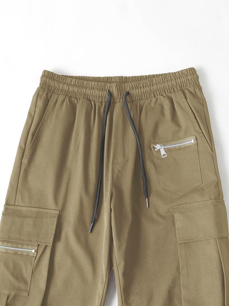 TAGDO Men's Casual Techwear Drawstring Cargo Pants Hiphop Baggy Pants (RF-Cargo-2024-Gold-34) - Image 2