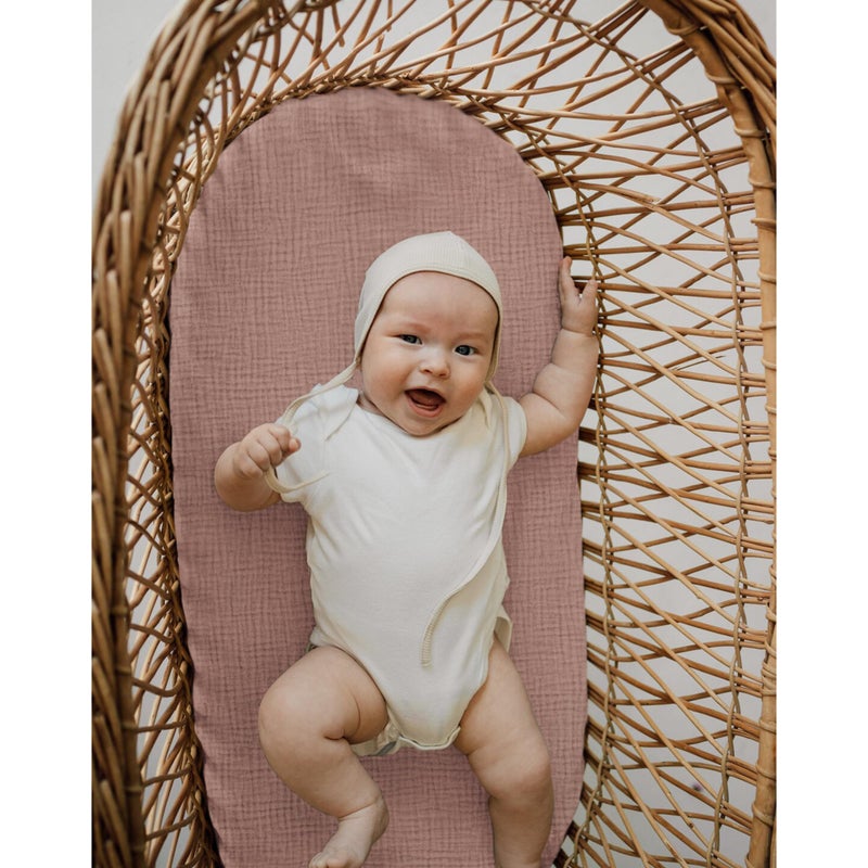 Coreeky Baby Bassinet Sheets 3 Pack for Boys & Girls, Soft Breathable Muslin Cotton Bassinet Mattress Cover, Universal Fit for Hourglass, Oval, and Rectangle Mattress (Daisy Petal) - Image 4