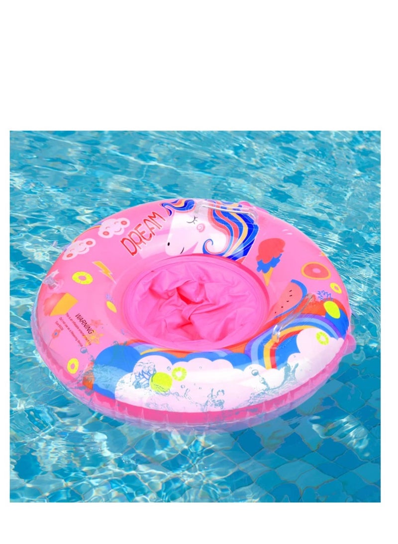 SOLARAE Baby Swimming Float, Swimming Inflatable Ring for Kids, Cartoon Unicorn Baby Pool Float with Seat, Swimming Ring Water Toys, Helps Baby Learn to Swim, for Kids the Age Of 3-72 Months - Image 4
