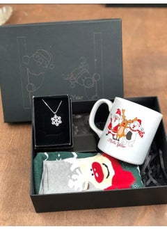 Fairytale Concept New Year Special Gift Box Necklace Printed Mug and Sock Happiness-Filled Gift Box