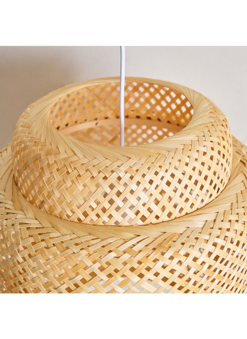 Home Box Naturel Bamboo Pendant Ceiling Lamp with Cable 42 x 37 x 42 cm  - Image 4