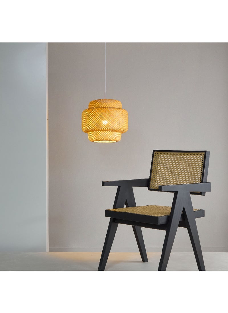 Home Box Naturel Bamboo Pendant Ceiling Lamp with Cable 42 x 37 x 42 cm  - Image 5
