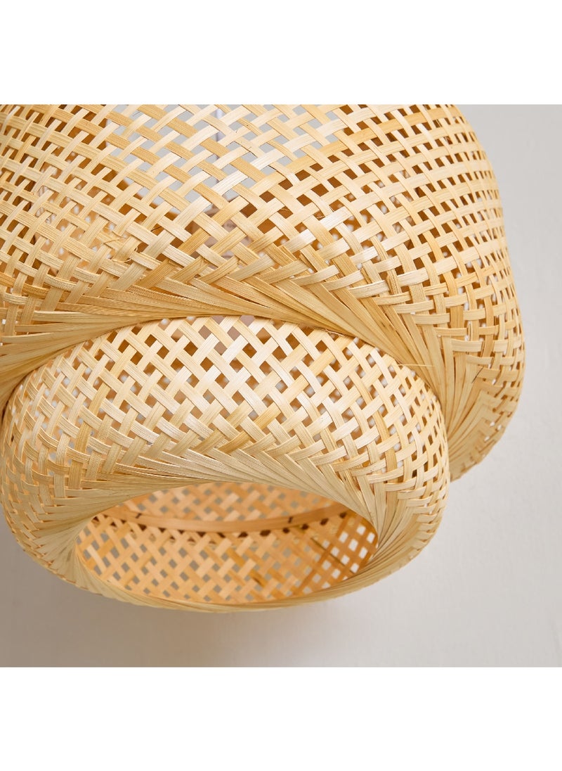 Home Box Naturel Bamboo Pendant Ceiling Lamp with Cable 42 x 37 x 42 cm  - Image 3