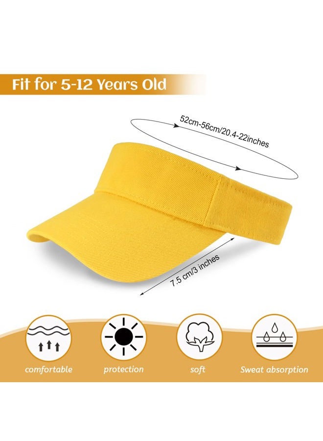 Ultrafun 9Pack Kids Sun Visor Hat UV Protection Sports Tennis Beach Summer Visor Hats for Boys Girls Aged 5 to 12 Years, 9pack-white, One Size - Image 2